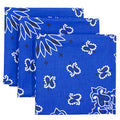 Bandana 3-Pack - Made in USA For 70 Years - Sold by Vets - 100% Cotton - Sewn Edges - color: Royal Blue 3 Pack