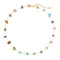 Created Turquoise Necklace for Women 14K Gold Plated Beaded Heart Choker Boho Necklaces Handmade Beach Summer Everyday Western Jewelry Gifts - color: Gold Chain, style: Irregular-Colorful