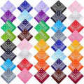 40 Pcs Bandanas Bulk Paisley Bandana Multicolor Cowboy Bandanas for Men Women Western Party - color: Color Set 1