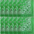 The Peacock Crew Premium Soft Cotton Bandanas Pack for Men and Women Paisley 22 x 22 inches - color: Pack of 10 Golf Green
