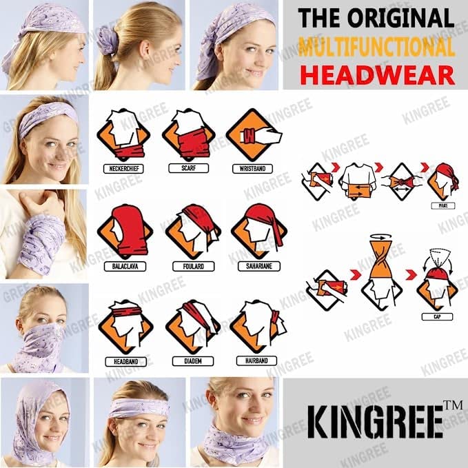 KINREE 6PCS Outdoor Magic Scarf, Elastic Headbands, Headscarves, Headwear, Mask - color: Elegant Paisley