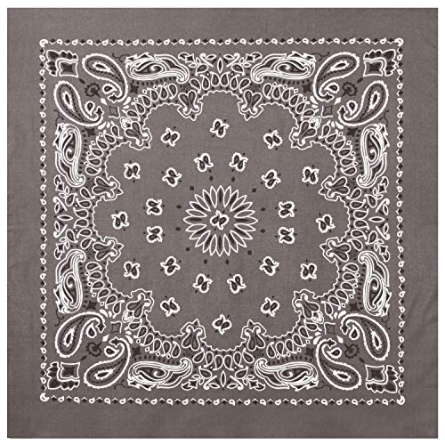 Rothco Trainmen Paisley Bandana - Standard - 22" X 22" - color: Grey
