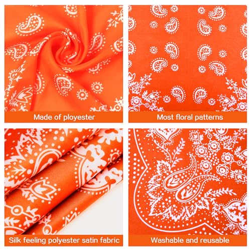 DOOBO Satin Head Scarf - 27.5 Inches Silk Bandana Hair Wrap Square Scarf for Women & Girls - color: Orange