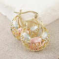 1 Pair of Simple and Retro Golden Color Hoop Earrings with Elephant Pattern Jewelry, An Elegant Women's Accessory, and A Beautiful Gift for Daily Festivals