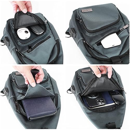 AMJ Crossbody Sling Bag Men Women, Casual Shoulder Backpack, Chest Daypack Satchel for Hiking Travel - color: Green, size: Small