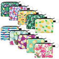 Boao 10 Pieces Small Coin Purse for Women Adults, Change Purse Pouch Mini Wallet Coin Bag with Zipper (Tropical Series) - style: Tropical Series