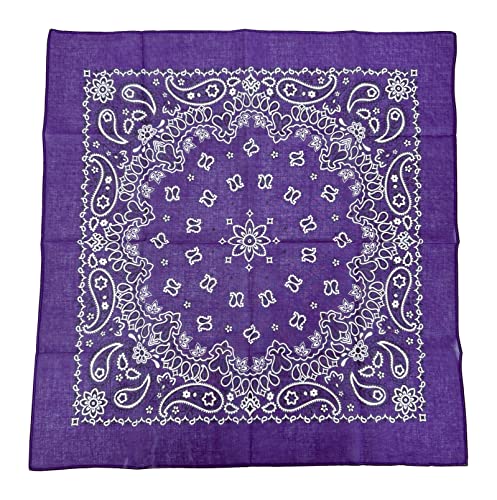 Bandanas Gift Set 12 Pack Soft Thin Handfeel Cotton Bandanna Scarf for men - color: Purple