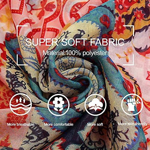 Yeieeo Boho Scarf for Women Lightweight Floral Printed Scarf Fall Winter Fashion Fringed Shawl - color: Floral 6