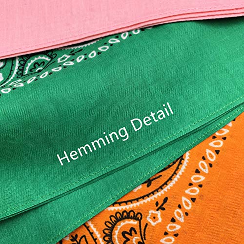 Vamqor 12pcs Bandana for women and men 100% Cotton Custom Fashion Paisley Design Multifunctional Outdoor Square Handkerchief - color: 24 Pack Assorted