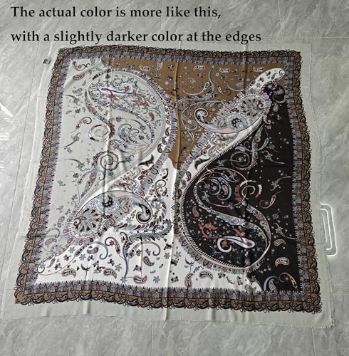 K-Elewon Large Square Scarf 51" Cotton and Linen Hand feel Scarf Fashion Scarves Hair Wrapping Scarfs Neck Scarves for Women - color: H2303