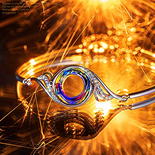 Kate Lynn "Rise From the Ashes" Phoenix Bracelet Made with Crystals from Austria, Adjustable Bangle Bracelet for Women 7"+2", Packaged with Jewelry Box, Birthday Gift for Women, Symbol of Luck and Renewal - color: Volcano