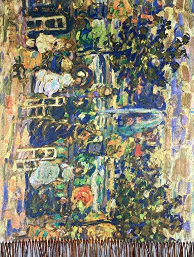 VENVSBEE Reversible Scarf Soft Large Shawl Wrap Blanket Double Sided Art Print Warm Pashmina Stoles Klimt Van Gogh Gifts - color: Art 01