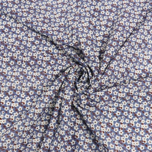 Large Cotton Bandanas for Women, 27 x 27 inch Hair Neck Scarf, Headband Square Scarf - color: Little White Flowers in Blue