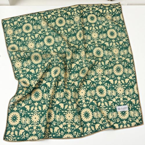 Cotton Bandana,Large Bandanas for Women,Head Coverings for Women,Head Scarf Handkerchief, Square Headband 27" x 27" - color: 27-04-sunflower-green