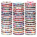 Yinkin 50 Pcs Boho Surfer Bracelet for Men Women Summer Beach Anklet Bracelet Waterproof Braided Bracelets Handmade Adjustable Bracelets Colorful Thin String Rope Jewelry for Festival Accessories