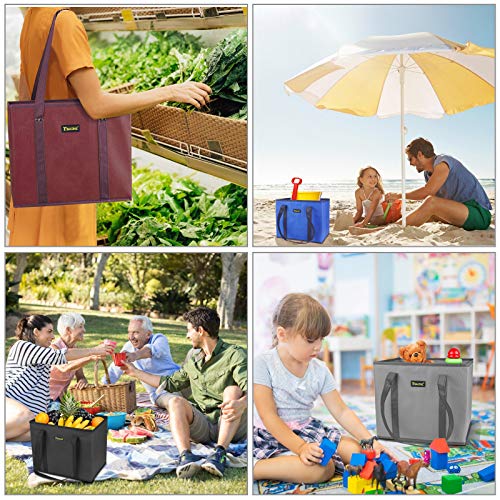 BALEINE 3Pk Reusable Grocery Bags, Foldable Shopping Bags for Groceries with Reinforced Bottom & Handles (Black) - color: Black, size: 3 Pack