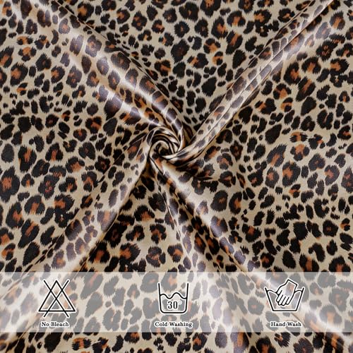 Ciormis 35" Silk Head Scarf for Women, 4 Pcs Satin Hair Scarf Square Silk Bandana Top Neck Scarves Hair Wraps for Sleeping - color: H2-fashion Animal Print-set29