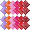 Suhine 24 Pcs Bandanas Bulk for Women Men 22 x 22 Inch Paisley Outdoor Headband Cowboy Handkerchief Summer - color: Bright Colors
