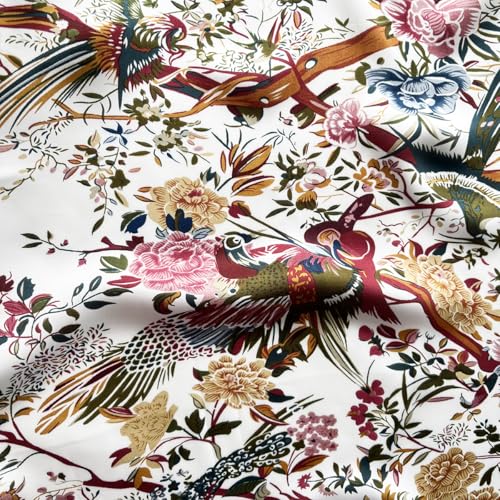 Long Silk Like Scarf Lightweight Satin Scarves Large Sunscreen Shawl Wrap for Women - color: 007.birds and Flowers White