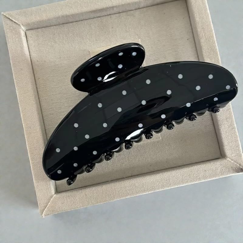 Strong Hold Polka Dot Hair Claw Clips Set of 2 for Thick Hair, Non-Slip Daily Styling, Cute All-Season Hair Accessories
