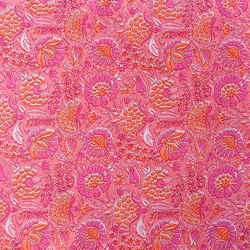 AVKA Studio 100% Cotton Bandanas for Women & Men, 2 Pack 20x20 Inch, 22x22 inch Hand Printed, Lightweight Cotton Handkerchief - color: Pink, size: 20 x 20 Inches