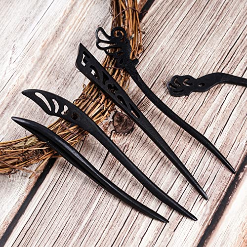 10 Pieces Wooden Hair Sticks Chinese Chignon Japanese Hair Chopsticks Wooden Hair Pins for Long Hair Hair Sticks for Buns for Women Girls Handmade Hair Accessories