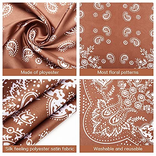 DOOBO Satin Head Scarf - 27.5 Inches Silk Bandana Hair Wrap Square Scarf for Women & Girls - color: Brown