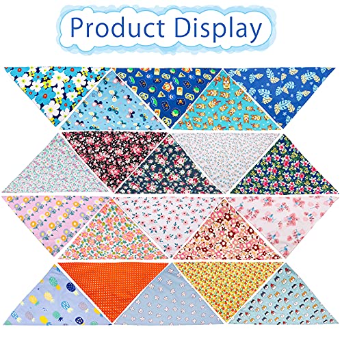 100PCS Small Dogs Bandanas Cotton Bulk Pet Kerchief Scarves Random Patterns Selvedge Sewing Stitching Edge Hemming Stitch Seam for Medium Grooming Accessories Costume - size: 100PCS Small/Medium