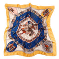 NZKNP Silk-Like Head Scarf - Women's Bandana Wraps - color: 28-yellow and Blue, size: 35"*35"