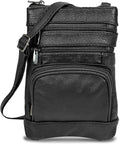 Krediz leather Crossbody Purses for Women, Multi Pocket Crossbody Purse with Adjustable Strap, Soft & Durable Leather Purse - color: Black, size: Standard