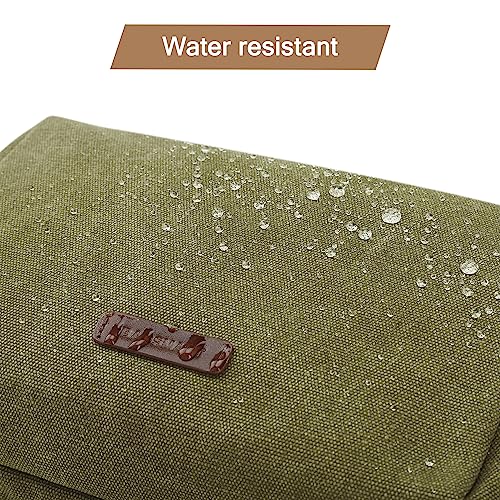 BAGSMART Toiletry Bag for Men, Canvas Travel Toiletry Organizer Dopp Kit Water-resistant Shaving Bag for Toiletries Accessories (Green, Medium) - color: Green, size: Medium