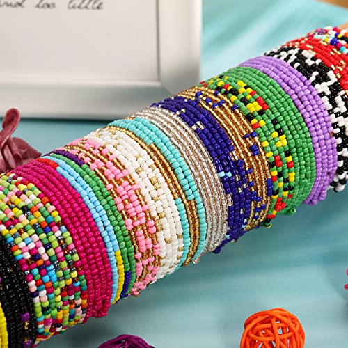 TOBENY SHIWE 24PCS Waist Bead Chains for Women Colorful Summer Body Chains Belly Beads Bikini Jewelry Chains Bead Waist Chains Set - style: Style H-32P