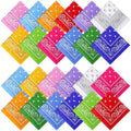 Suhine 24 Pcs Bandanas Bulk for Women Men 22 x 22 Inch Paisley Outdoor Headband Cowboy Handkerchief Summer - color: Fresh Colors