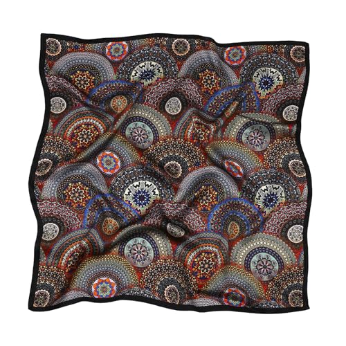 STARWHISPER 100% Pure Mulberry Silk Square Scarf-27''x27 Lightweight Hair Scarves Headscarf Night Sleeping with Gift Packed - color: Colorscape