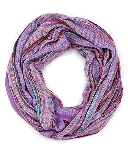Anika Dali (15 Colors) Shimmer Sparkle Infinity Scarf, Women's Festival Bliss Lightweight Fashion Shawl - color: Wisteria Purple