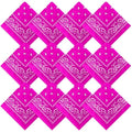 Suhine 12 Pcs Bandanas Bulk for Women Men 22 x 22 Inch Paisley Headband Cowboy Handkerchief Summer Beach Party Costume - color: Purple