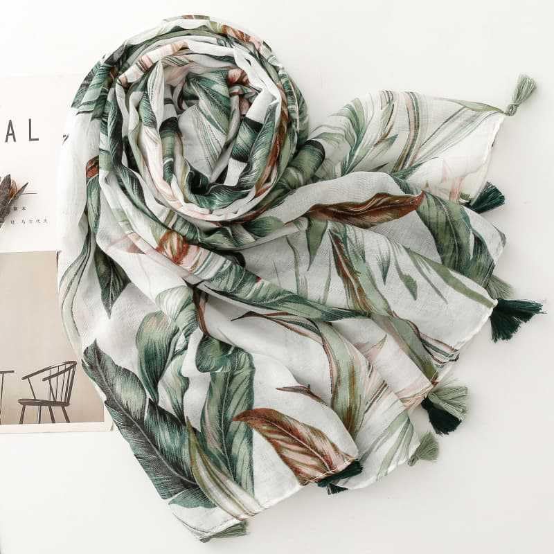 WZX Boho Scarf for Women, 70"x35" Large Lightweight Shawl Wrap for Travel, Sun Protection, Office & All-Season Wear - color: 020