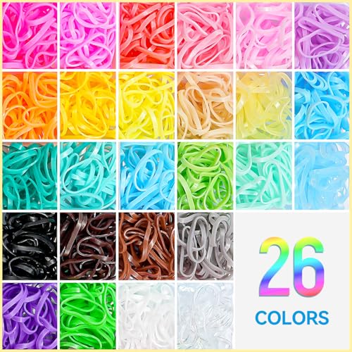 TsMADDTs Elastic Hair Ties, Colorful Hair Accessories for Baby Toddlers Kids Girls, 26 Colors Small Rubber Bands Set with Ties and Clips, Styling Tools - color: 26 Colors