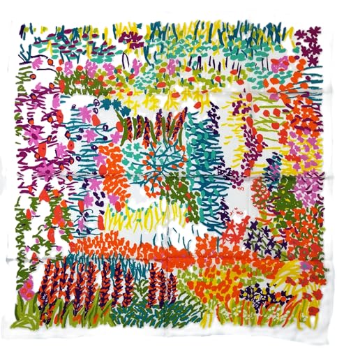Shanlin Unisex Floral Cotton Square Scarf Bandanas 22x22 inch - color: Colorfulspring