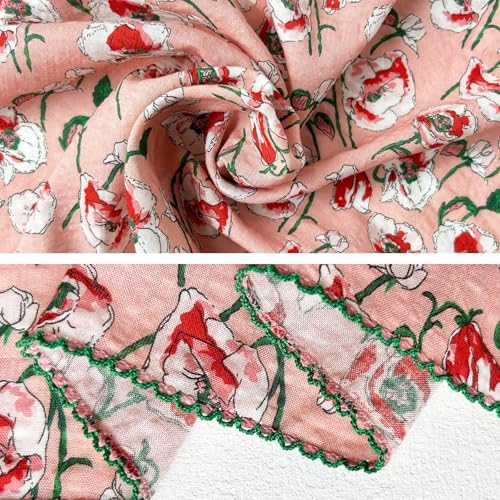 APIGANIZ 4Pcs 21"x21" Cotton Bandanas for Women, Super Soft Textured Fabric, Kerchief, Scarf for Women, Gift for Her - color: Set of 4 - Q01 - Flower Collection