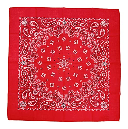 Bandanas Gift Set 12 Pack Soft Thin Handfeel Cotton Bandanna Scarf for men - color: Red