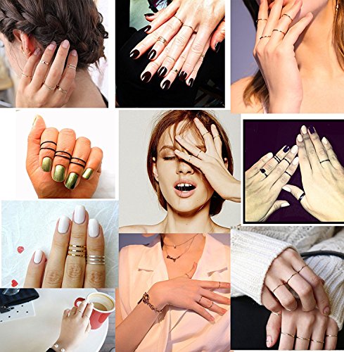 8pcs 1MM Thin Stainless Steel Knuckle Midi Stacking Rings for Women Plain Band Comfort Fit - color: Flat - Black 8pcs(size 3 to 10)