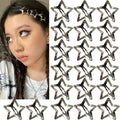 20 PCS 1.22" Star Hair Accessories - Non-Slip Metal Snap Clips and Barrettes for Girls & Women, Y2K Style - color: 1.22" Silver(20PCS)