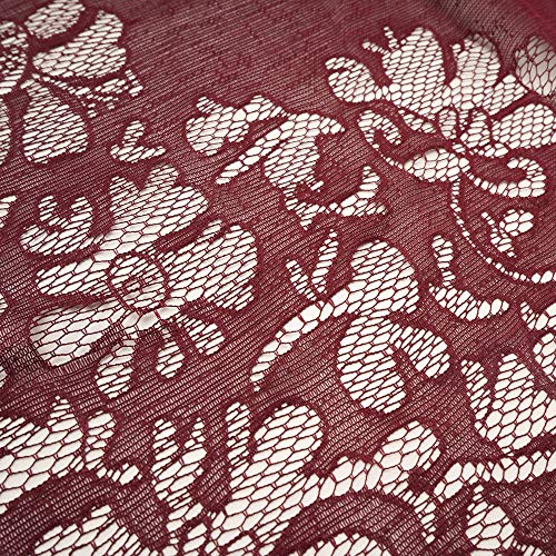 YOUR SMILE Ladies/Women's Lightweight Solid Color Fringe Lace Tassels Long Shawl Scarf For Spring Summer Fall - color: Burgundy