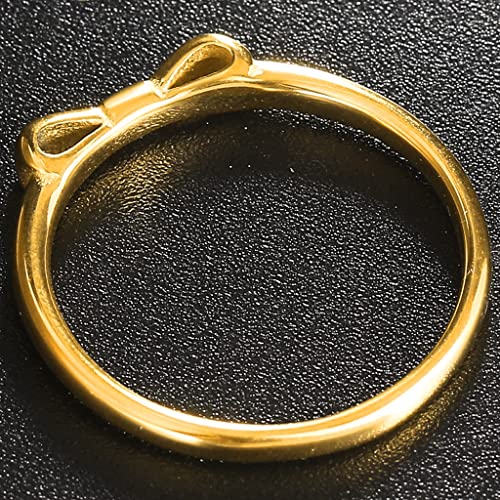 Jude Jewelers Stainless Steel Bowtie Bow Tie Knot Promise Statement Wedding Band Anniversary Promise Ring - color: Gold