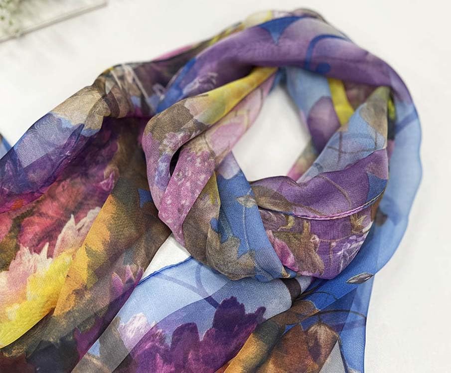 Xyueanlo Scarfs for Women Fashion Scarves Print Pattern Lightweight Sunscreen Scarf Wraps Shawls - color: Purple