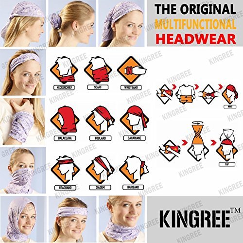 KINREE 6PCS Outdoor Magic Scarf, Elastic Headbands, Headscarves, Headwear, Mask - color: Free Paisely