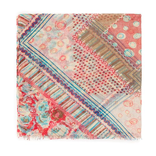 MELIFLUOS DESIGNED IN SPAIN Scarf for Women Lightweight Floral Flower Scarves for Summer Fall Shawl Wrap - color: Barcelona Collection 3 - Beige Flower Design