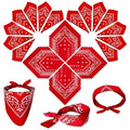 ILHSTY 60 Pcs Women Men Paisley Bandanas Bulk Unisex Bandanas Head Cowboy Scarf Necktie handkerchief Party Supplies - color: Red