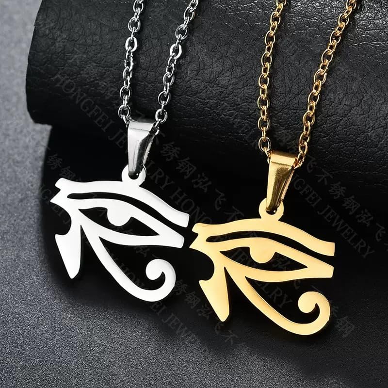 NIGHTCRUZ Eye of Horus Necklace, Ancient Egyptian Hieroglyphic Ideograph Amulet for Men Women